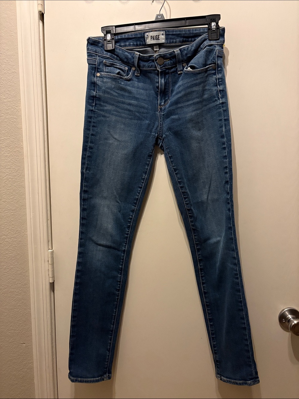 PAIGE Skinny Skyline Jeans in Medium Blue Wash Size 28 Inseam 27